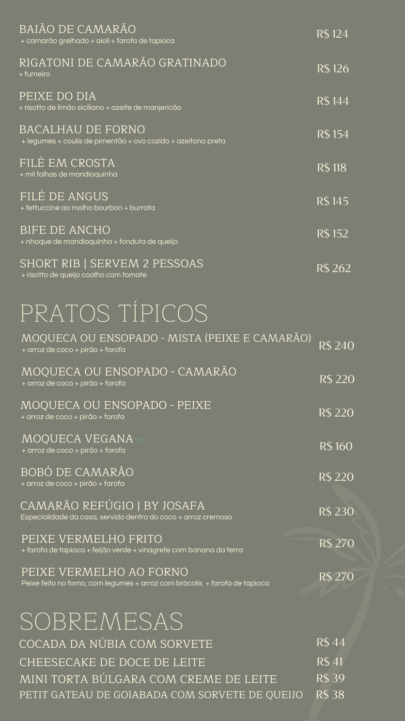 Cardápio Português 2
